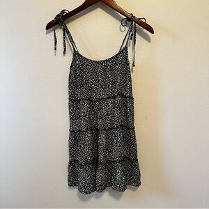 Black and White Spaghetti Strap Babydoll Dress